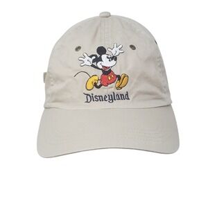 Vintage Disneyland Hat Snapback Embroidery Mickey Logo Tan Goofy Hat Co 90s Cap